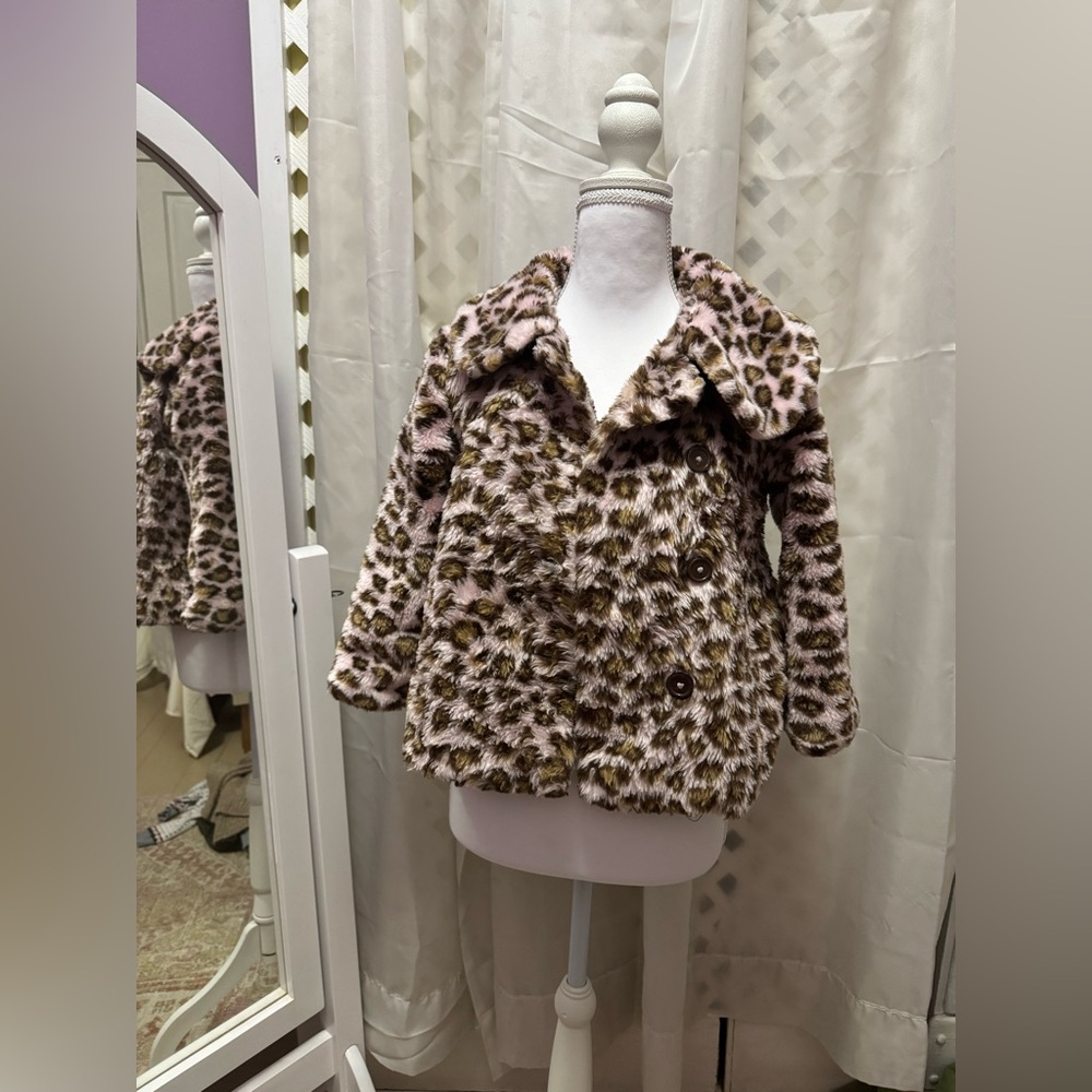 Leopard Print Faux Fur Coat